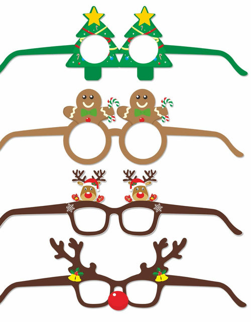 Load image into Gallery viewer, [Like New] HOWAF 27pcs Christmas Paper Glasses Santa Snowman Gingerbread Kids
