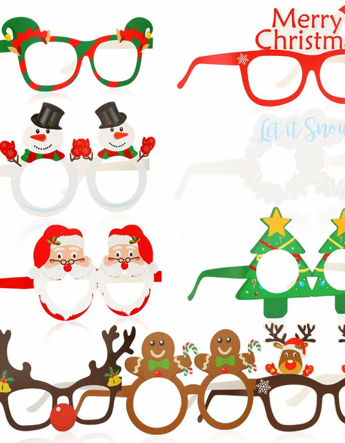 Load image into Gallery viewer, [Like New] HOWAF 27pcs Christmas Paper Glasses Santa Snowman Gingerbread Kids
