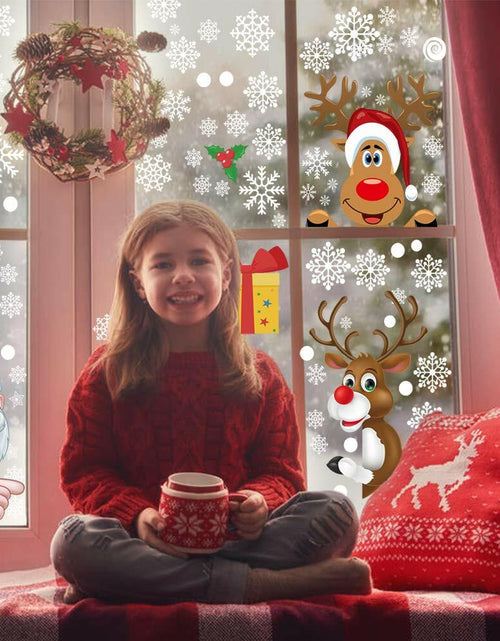 Load image into Gallery viewer, Christmas Window Clings Milky Snowflakes Xmas Stickers 160pcs Winter Decor
