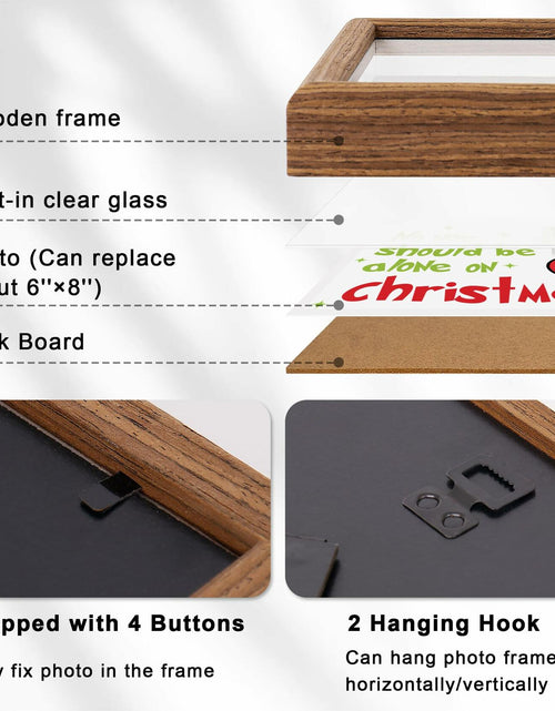 Load image into Gallery viewer, HitToys Christmas Photo Frame 6x8 Wood Sign White Xmas Wall Decor
