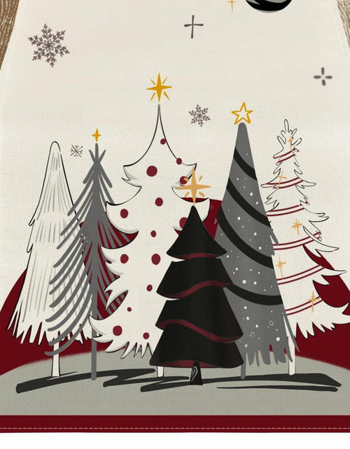 Load image into Gallery viewer, ARGOOFG Christmas Trees Table Runner Burgundy 13x72 Inch Seasonal Holiday
