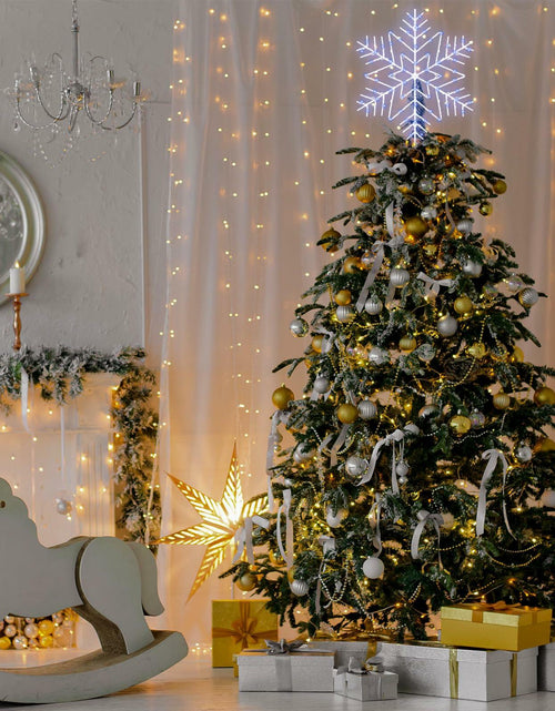 Load image into Gallery viewer, [Like_new] VIHOSE 12" Lighted Snowflake Christmas Tree Topper Metal Battery Operated
