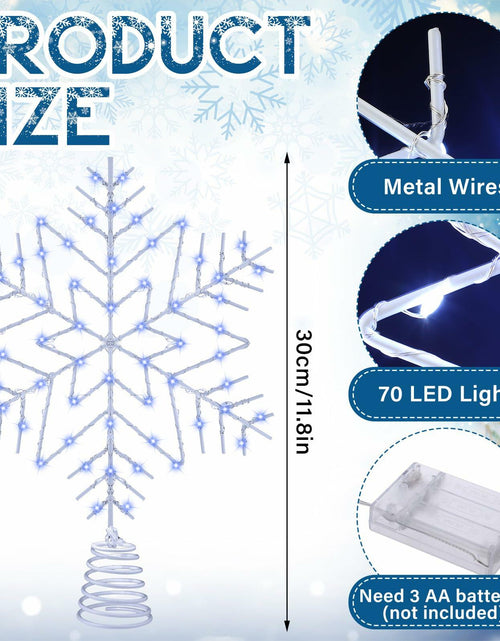 Load image into Gallery viewer, [Like_new] VIHOSE 12" Lighted Snowflake Christmas Tree Topper Metal Battery Operated
