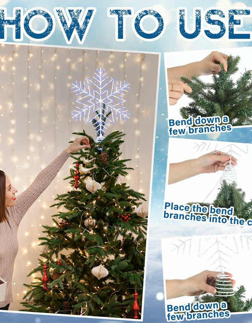 Load image into Gallery viewer, [Like_new] VIHOSE 12" Lighted Snowflake Christmas Tree Topper Metal Battery Operated
