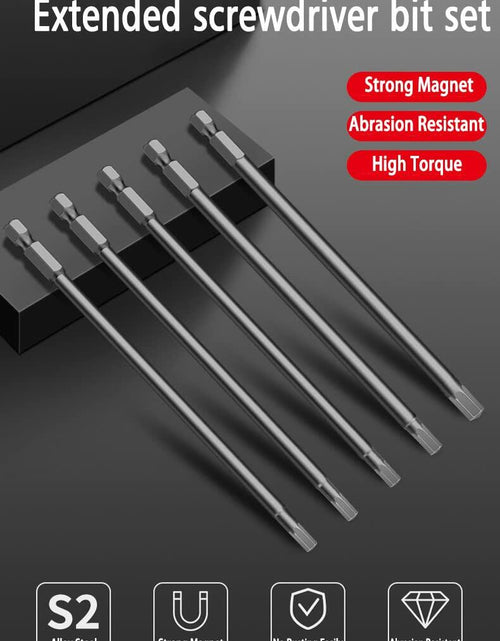 Load image into Gallery viewer, WEALD TRIBE 8pc 1/4" Hex Metric Screwdriver Bit Set S2 Steel Magnetic 4 Inch
