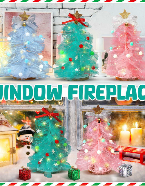 Load image into Gallery viewer, Hungdao 3 Set DIY 12 Inch Tulle Christmas Tree Craft Kit with Light
