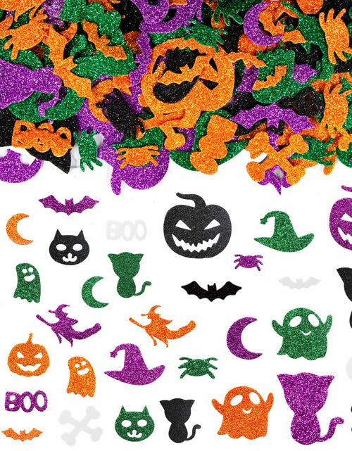 Load image into Gallery viewer, Fancy Land Halloween Foam Glitter Stickers 500 Pcs Sparkly Craft Supplies
