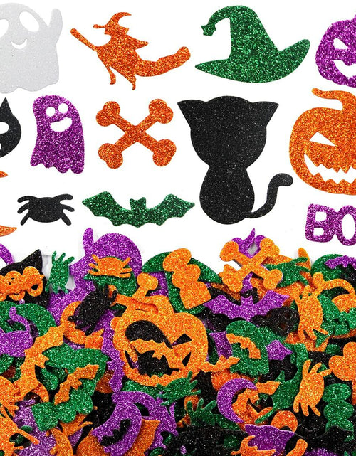 Load image into Gallery viewer, Fancy Land Halloween Foam Glitter Stickers 500 Pcs Sparkly Craft Supplies
