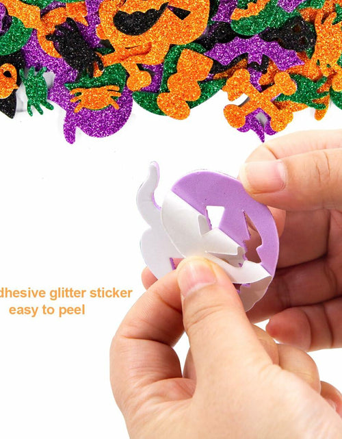 Load image into Gallery viewer, Fancy Land Halloween Foam Glitter Stickers 500 Pcs Sparkly Craft Supplies
