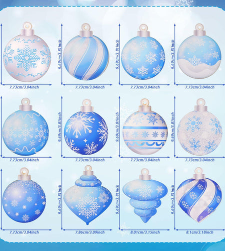 HOWAF 36pcs Wooden Snowflake Ball Ornaments Xmas Tree Decorations