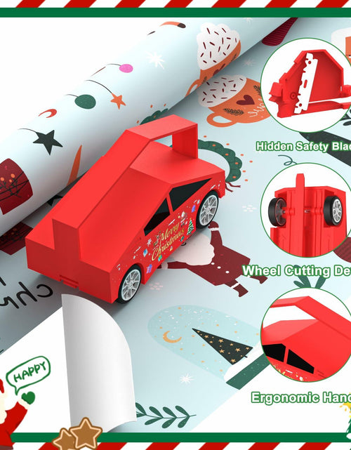 Load image into Gallery viewer, Gift Wrapping Paper Cutter Sliding with 5 Replaceable Blades Holiday Tool
