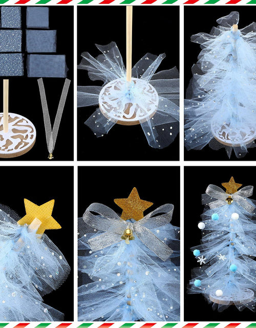 Load image into Gallery viewer, Hungdao 3 Set DIY 12 Inch Tulle Christmas Tree Craft Kit with Light
