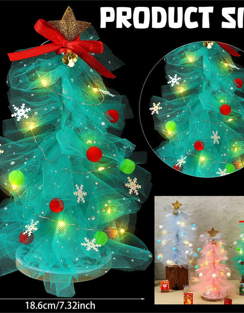 Load image into Gallery viewer, Hungdao 3 Set DIY 12 Inch Tulle Christmas Tree Craft Kit with Light
