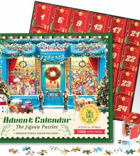 XMAS SHOP Advent Calendar Puzzle 1008 Pieces 24 Parts Christmas 2025