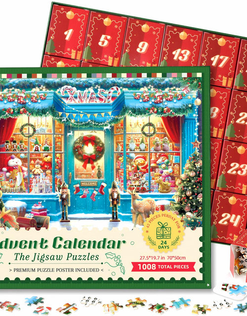 Load image into Gallery viewer, XMAS SHOP Advent Calendar Puzzle 1008 Pieces 24 Parts Christmas 2025
