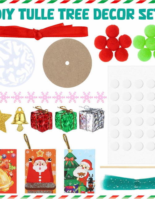 Load image into Gallery viewer, Hungdao 3 Set DIY 12 Inch Tulle Christmas Tree Craft Kit with Light
