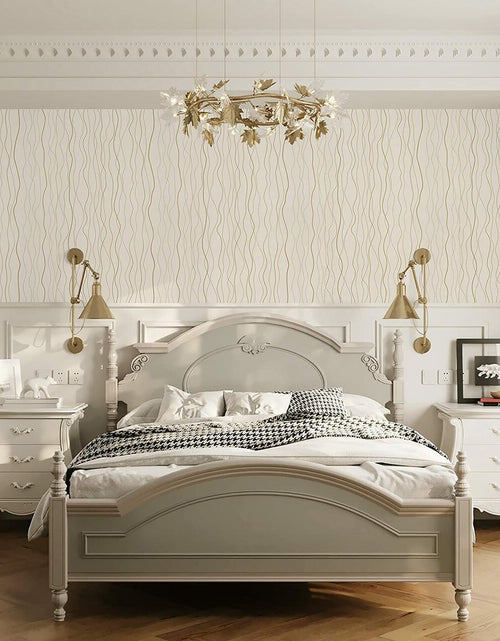Load image into Gallery viewer, Dimoon Grasscloth Peel Stick Wallpaper 78.7x17.3in Blue Golden Linen Texture
