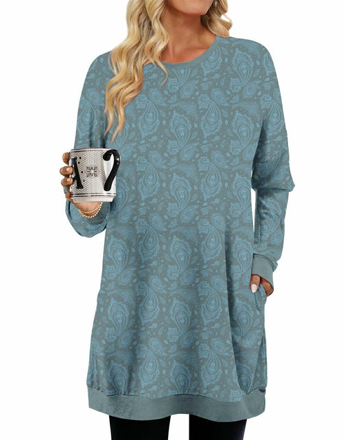 Load image into Gallery viewer, KISSMODA Women's Long Sleeve Tunic Top Casual with Pockets Size M
