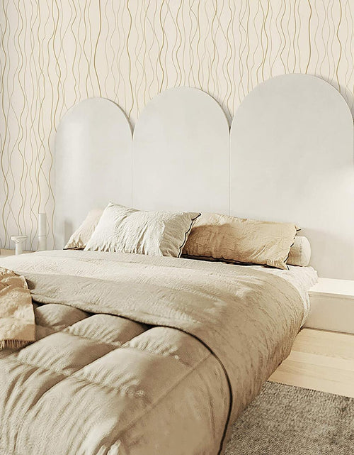 Load image into Gallery viewer, Dimoon Grasscloth Peel Stick Wallpaper 78.7x17.3in Blue Golden Linen Texture
