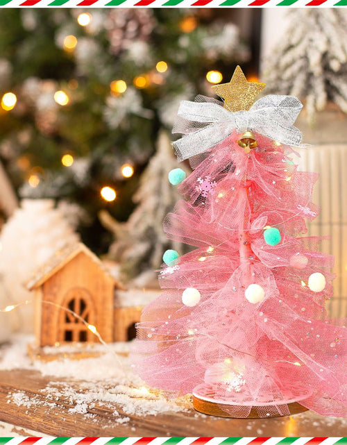 Load image into Gallery viewer, Hungdao 3 Set DIY 12 Inch Tulle Christmas Tree Craft Kit with Light
