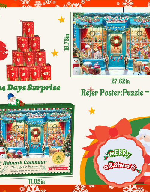 Load image into Gallery viewer, XMAS SHOP Advent Calendar Puzzle 1008 Pieces 24 Parts Christmas 2025

