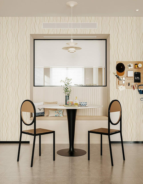 Load image into Gallery viewer, Dimoon Grasscloth Peel Stick Wallpaper 78.7x17.3in Blue Golden Linen Texture
