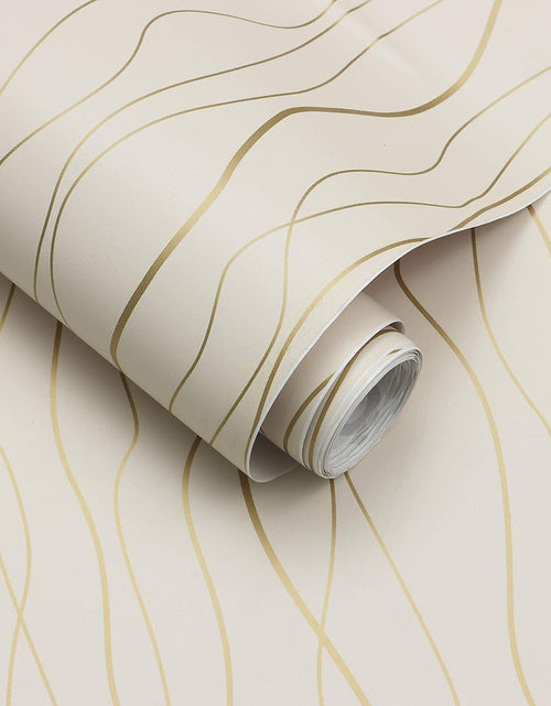 Load image into Gallery viewer, Dimoon Grasscloth Peel Stick Wallpaper 78.7x17.3in Blue Golden Linen Texture
