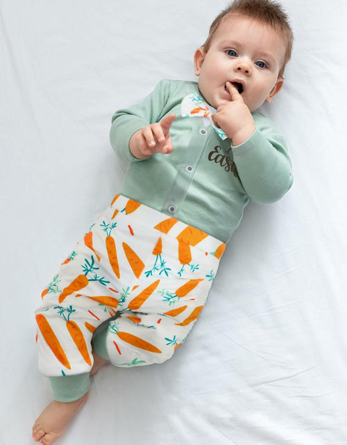 Load image into Gallery viewer, FoWear Baby Boy Easter Outfit Romper &amp; Carrot Print Pants 4PCS Size 3-6M
