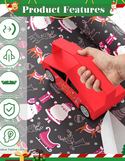 Load image into Gallery viewer, Gift Wrapping Paper Cutter Sliding with 5 Replaceable Blades Holiday Tool
