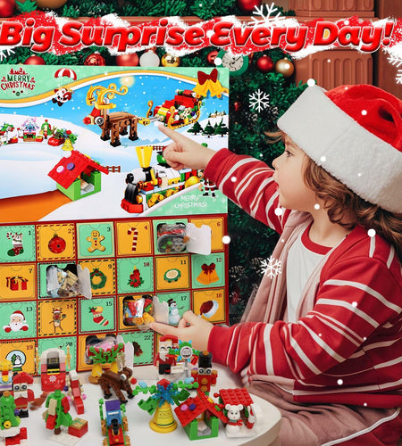 Advent Calendar 2024 Building Blocks Set 12-in-1 Countdown to Christmas