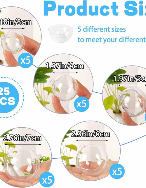 Load image into Gallery viewer, [Like New] Ranchbtn Clear Plastic Fillable Ornaments 25 Pcs 5 Sizes Transparent DIY
