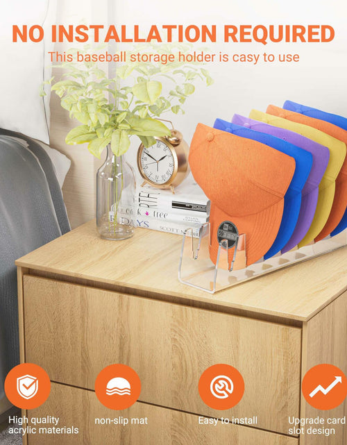 Load image into Gallery viewer, [Like New] BOMALLY Acrylic Hat Stand Organizer Clear 2 Pack Holds 14 Baseball Caps
