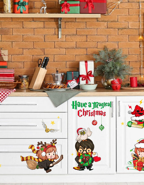 Load image into Gallery viewer, Mfault Magical Christmas Wall Decals Stickers Xmas Wizard Owl Decor
