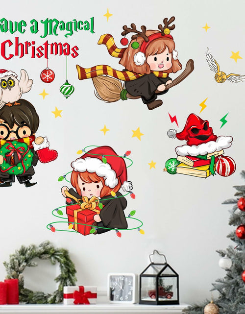 Load image into Gallery viewer, Mfault Magical Christmas Wall Decals Stickers Xmas Wizard Owl Decor

