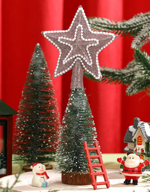 Load image into Gallery viewer, [Like New] Hollowfly Glitter Mini Star Christmas Tree Topper Rose Gold 4 Inch
