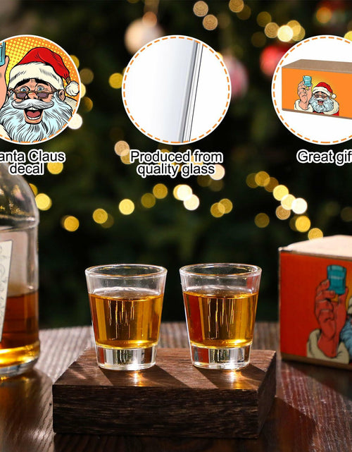 Load image into Gallery viewer, Roshtia Christmas Whiskey Gift Set 2 Clear Shot Glasses 1.5 oz
