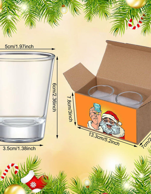 Load image into Gallery viewer, Roshtia Christmas Whiskey Gift Set 2 Clear Shot Glasses 1.5 oz
