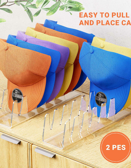 Load image into Gallery viewer, [Like New] BOMALLY Acrylic Hat Stand Organizer Clear 2 Pack Holds 14 Baseball Caps
