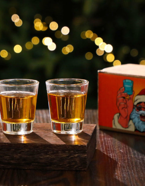 Load image into Gallery viewer, Roshtia Christmas Whiskey Gift Set 2 Clear Shot Glasses 1.5 oz

