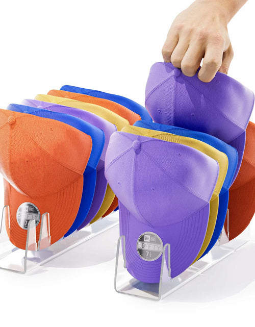 Load image into Gallery viewer, [Like New] BOMALLY Acrylic Hat Stand Organizer Clear 2 Pack Holds 14 Baseball Caps

