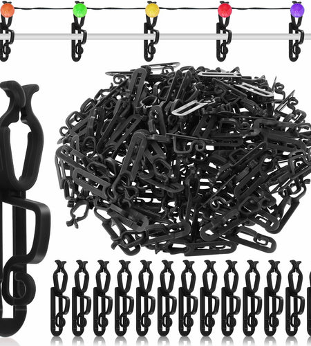 Blulu 25 Pcs Light Clips Hooks Gutter Clips for C9 C7 C6 Roof Black