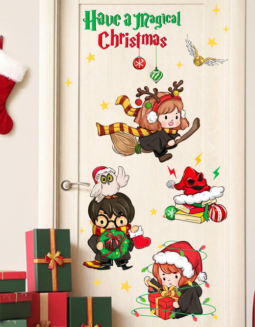 Load image into Gallery viewer, Mfault Magical Christmas Wall Decals Stickers Xmas Wizard Owl Decor
