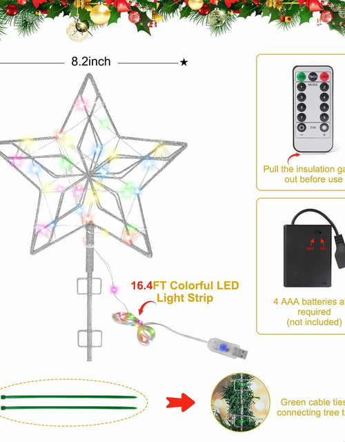 Load image into Gallery viewer, [Like New] Christmas Tree Topper 50 LED Light Silver Star Remote Control Xmas Decor
