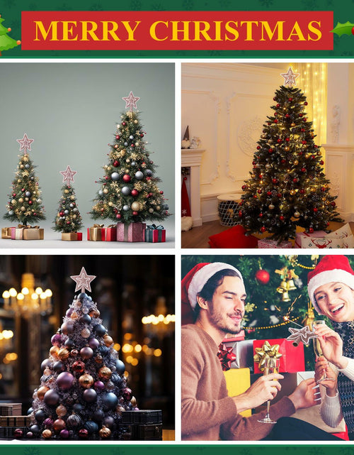 Load image into Gallery viewer, [Like New] Hollowfly Glitter Mini Star Christmas Tree Topper Rose Gold 4 Inch
