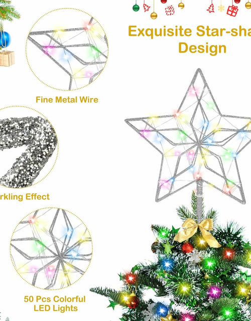 Load image into Gallery viewer, [Like New] Christmas Tree Topper 50 LED Light Silver Star Remote Control Xmas Decor
