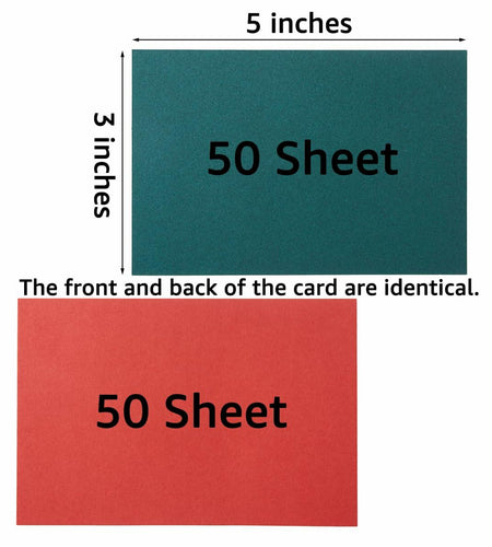 100 Sheets Christmas Cardstock Paper 250 GSM Thick 5x7in Green Red