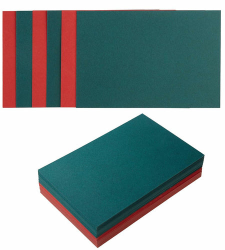 100 Sheets Christmas Cardstock Paper 250 GSM Thick 5x7in Green Red