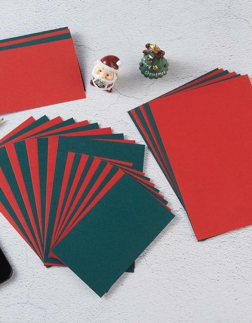 Load image into Gallery viewer, 100 Sheets Christmas Cardstock Paper 250 GSM Thick 5x7in Green Red
