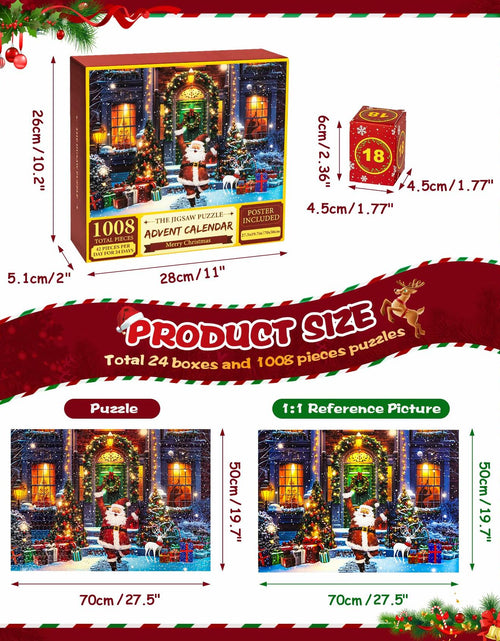 Load image into Gallery viewer, Protado 2025 Christmas Advent Calendar Puzzle 1008 Pieces 27.5x19.7in
