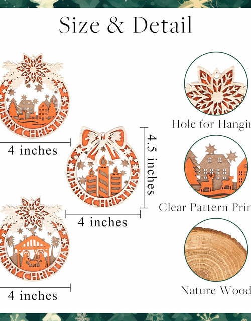 Load image into Gallery viewer, Wooden Christmas Tree Ornaments Hanging Decorations Home Indoor Party Decor
